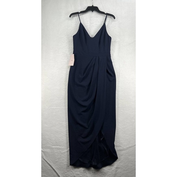BHLDN Caron Dress Crepe Midi Dress in Midnight - Picture 2 of 9